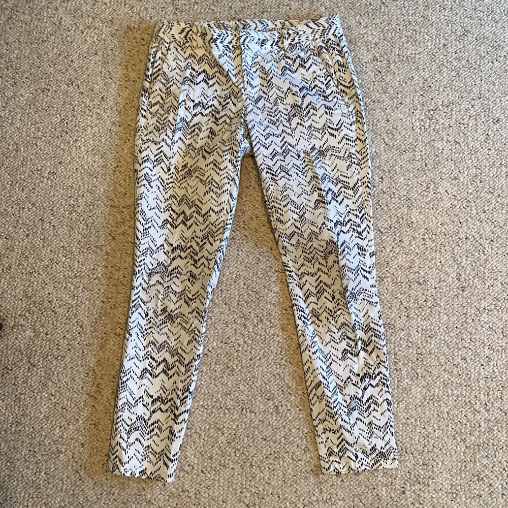 Skinny leg Black and White Graphic Khakis